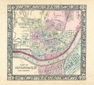 Cincinnati, World Atlas 1864 Mitchells New General Atlas